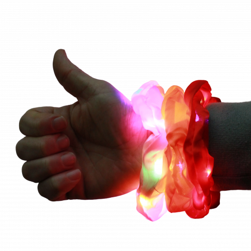 Bunte LED Haargummies Haarband 3 Leuchtmodie Mädchen I Elastische Haarbänder mit Lichtern blinken oder leuchten I Zopfgummi elastische Haarbänder für besondere Anlässe und Events