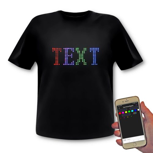 LED T-shirt with programmable LED display I Wireless LED shirt