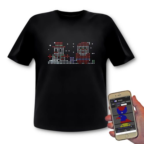 LED T-shirt with programmable LED display I App-controlled Wireless LED  shirt