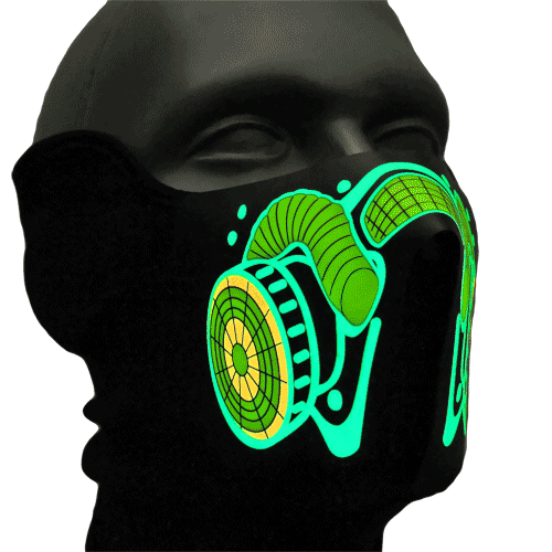 LED-Maske Gasmaske verkleidung Faschingsmaske