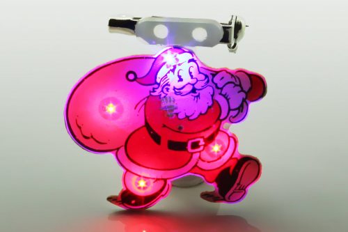 Flashing Santa Claus Button