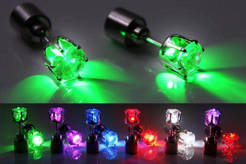 LED Diamant-Ohrstecker leuchtende Ohrringe LED-Fashion