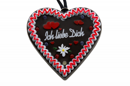 Ich liebe Dich LED-Lebkuchenherz Oktoberfest Anhänger Kirmes Wasn