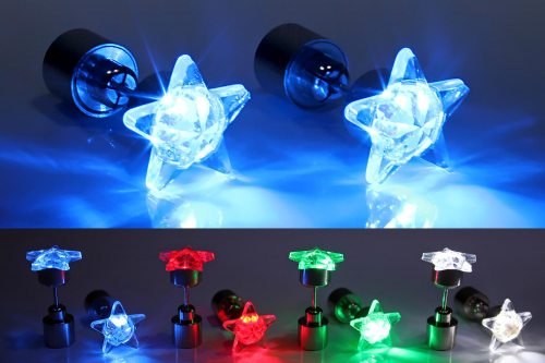 LED Stern-Ohrstecker Leuchtohrringe I Festliche Weihnachtsohringe I Sylvester Ohrring