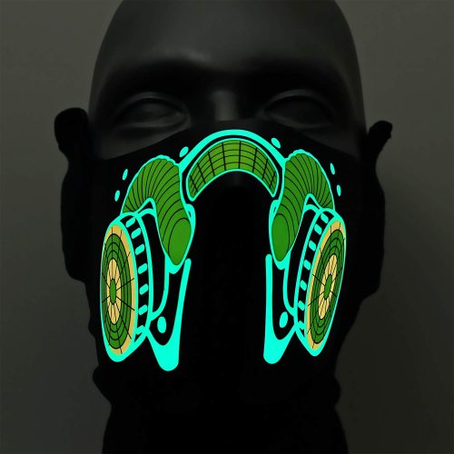 Biohazard LED-Maske Atemmaske Motiv Gasmaske Sprachgesteuert