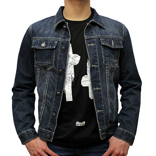Skull denim jacket front