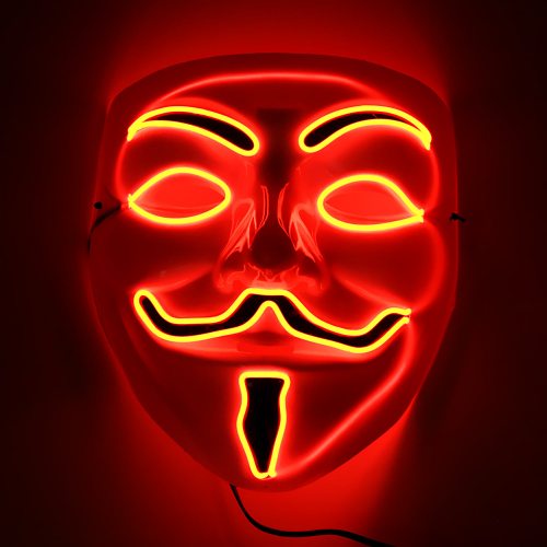 Rot leuchtende Gesichtsmaske