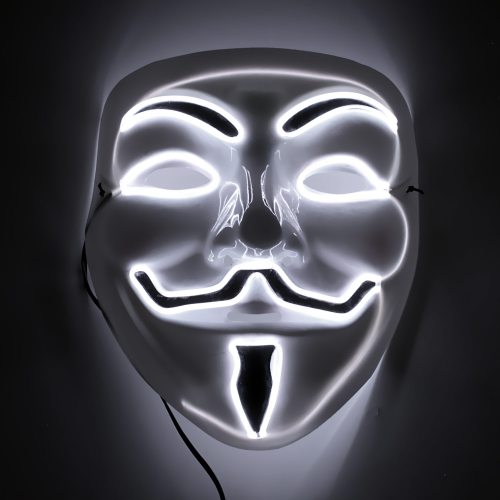 Leuchtende Vendetta-Maske LED Anonymous-Gesichtsmaske Protestmaske grün rot weiß led I LED-Fashion Berlin