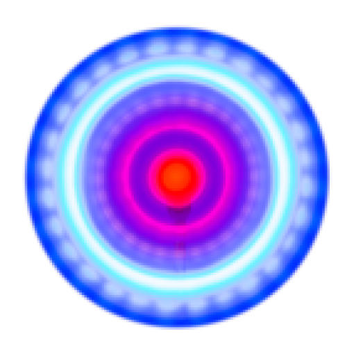Rotating stick with glowing multicolor LEDs