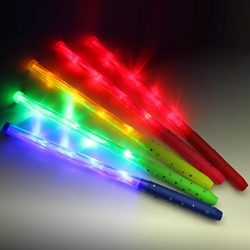 LED Schaumstoff Leuchtstab 10er inkl Batterie 8h Blinkdauer Kinder Blinkstab