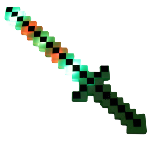 Pixelschwert Grün mit Beleuchtung