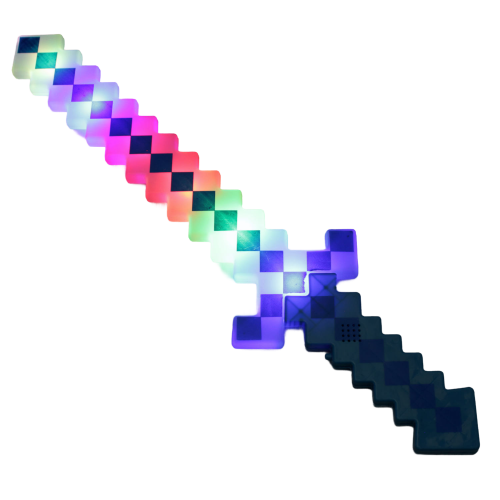Pixelschwert Blau mit Beleuchtung