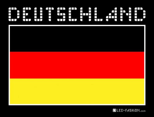 Leuchtendes Deutschland T-Shirt Flagge Fanshirt mit 8 Leuchtmodi