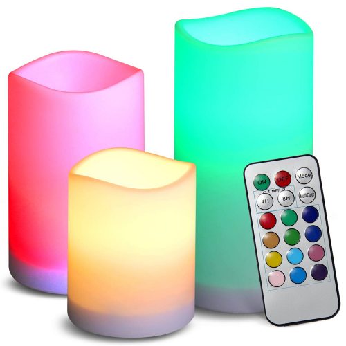 farbwechsel led-kerzen set mit fernnbedienung timer