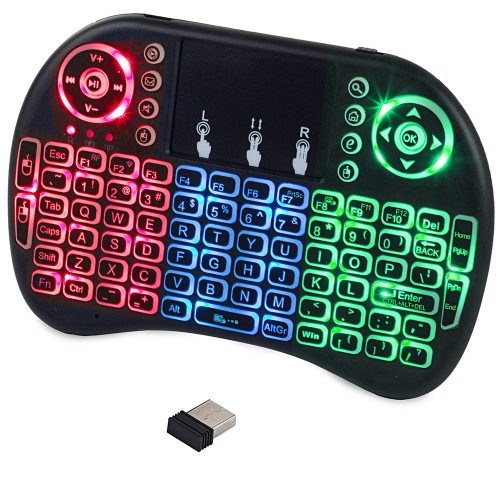 Drahtlose Mini USB Tastatur mit Touchpad & LED Hintergrundbeleuchtung I  Gadget zur Steuerung für Smart TV Computer & Spielkonsole online bestellen  ! I LED-Fashion Berlin