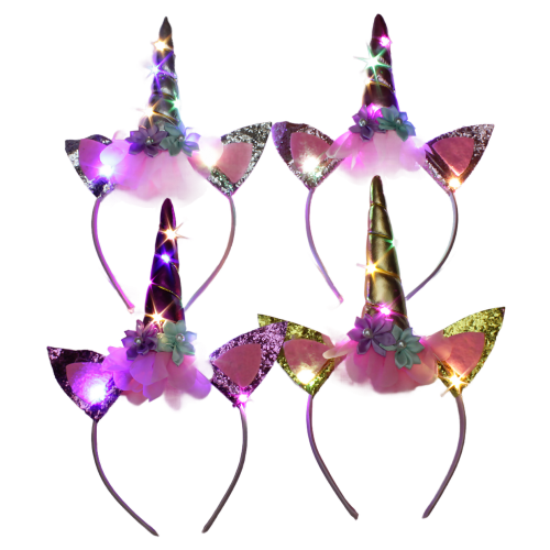 LED unicorn headband in variations