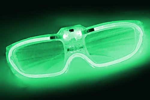 geräuschaktivierte nerdbrille mit leds grün