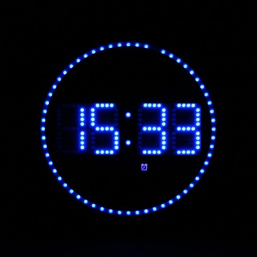 Blue LED wall clock