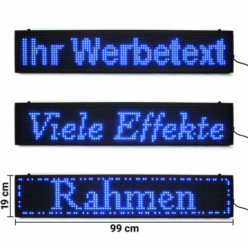 Große Laufschrift Anzeige I LED-Leuchtschrift LED-Laufband LED-Werbetafel  programmierbar I LED-Fashion Berlin