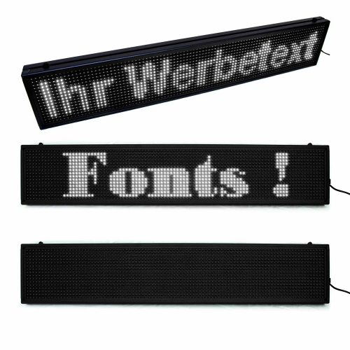 USB LED-Schild Laufschrift weiß 12 x 48 Pixel I LED-Fashion Berlin