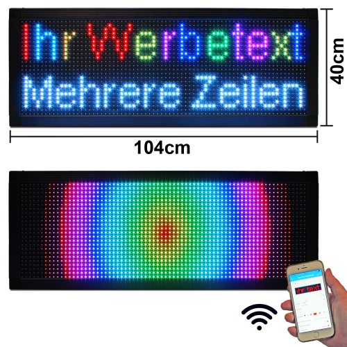 LED Display Laufschrift Werbung Reklame WI-FI Funktion Lauftext Display  rot/weiß