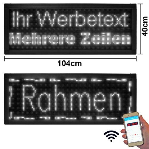 LED Display Laufschrift Werbung Reklame WI-FI Funktion Lauftext Display  rot/weiß