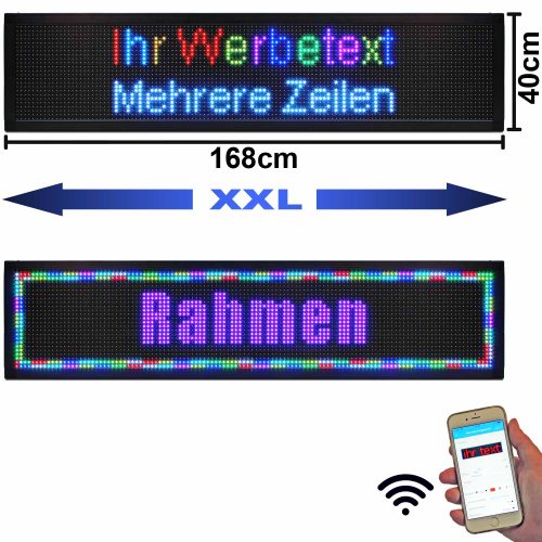 Große Laufschrift Anzeige I LED-Leuchtschrift LED-Laufband LED-Werbetafel  programmierbar I LED-Fashion Berlin