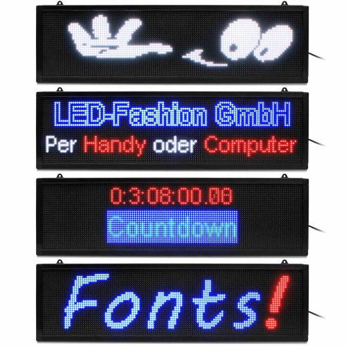 Bluetooth App Control LED Laufschrift, 37,2 x 9,2 cm LED Display  Programmierbar, flexible USB RGB LED Anzeigetafel, Custom Textanition LED  Anzeige für