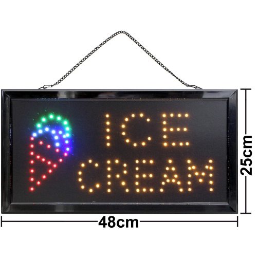 Ice Cream LED-Schild I LED-Schriftzug ICE CREAM I Eisdielen Schilder für  Eiswagen I Eis Leuchtschild Eisverkauf I LED-Fashion Berlin