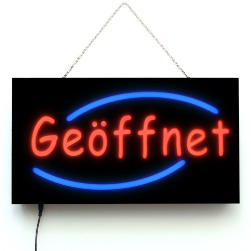LED Ladenschild Geöffnet Leuchtkasten 44x24cm | 3 Leuchtmodi | Leuchtreklame Schild OFFEN | Schaufensterschild | offen | open