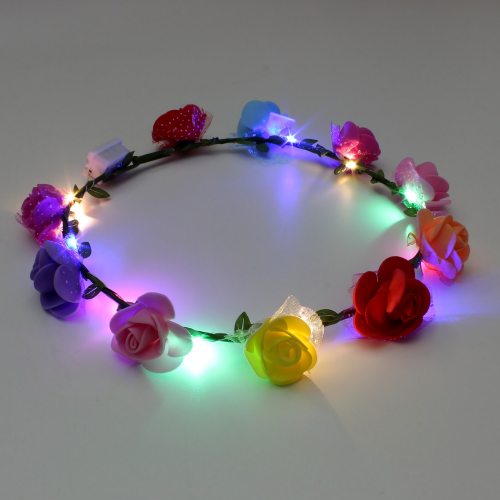 Magic flower wreath with color LED