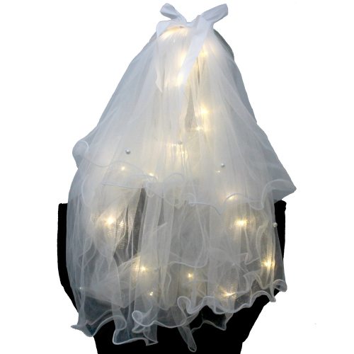 LED-Perlenschleier mit weißer Schleife