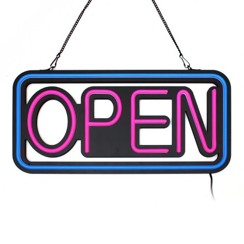 Neon boutique sign OPEN for hanging