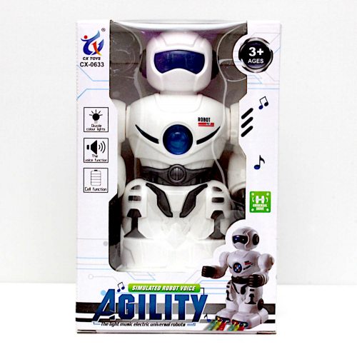 LED toy robot with sound 19 cm I battle sounds I action figure I change direction when touched I electronic children's toy