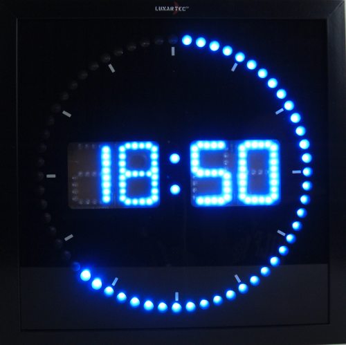 LED-Wanduhr Rot 36x15cm Segment LED-Anzeige I Zeit Datum Temperatur  Alarmfunktion I Digitale Küchenuhr Bürouhr Wohnzimmer-Wanduhr I LED-Fashion  Berlin