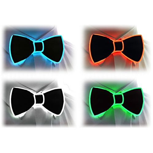Aogbithy LED Fliege 10 Farbe Leuchten Neuheit Krawatte Leuchtend Glühen Fliege Männer Frauen Jungen Weihnachten Kostüm Zubehör AA Batterie Netzteil 