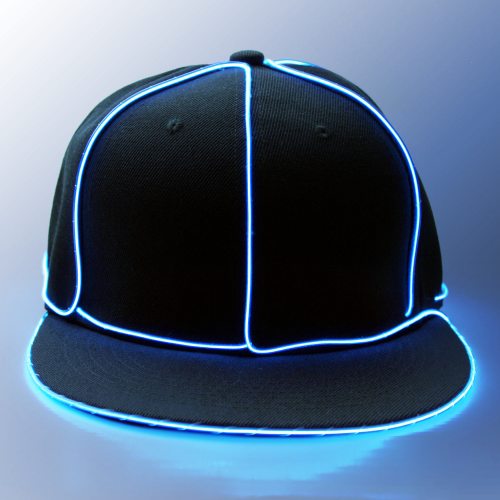 Schwarze Base Cap mit grünen LEDs - Bei uns finden Sie Knicklichter, LED-Leuchtwedel,  Leuchtbrillen und vieles mehr