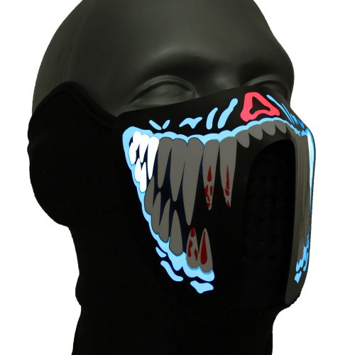 Leuchtende Monstermaske I Karenval & Fasching LED Maske Kostüm Erwachsene 2024 I Gruselige Halloweenmaske Männer-Maske Frauenmasken Kinder