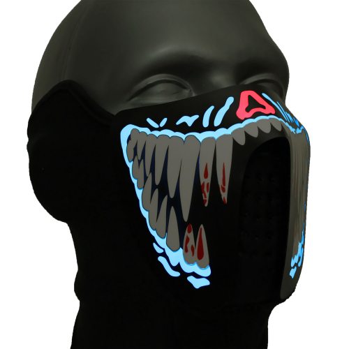 Leuchtende Monstermaske I Karenval & Fasching LED Maske Kostüm Erwachsene 2024 I Gruselige Halloweenmaske Männer-Maske Frauenmasken Kinder