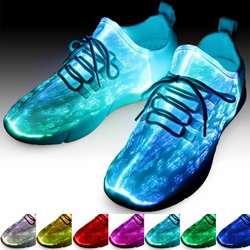 Damen USB LED Farbwechsel Sneakers Blinkschuhe Leuchtende Turnschuhe Sportschuhe 