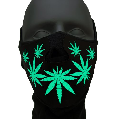 Leuchtende Ganja Mundmaske