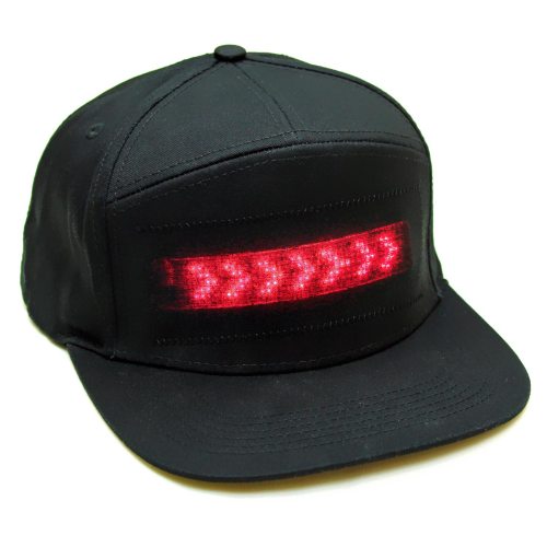 Per App programmierbare LED Basecap mit roter Laufschrift I günstige Kappe  mit LED-Anzeige I LED-Fashion Berlin