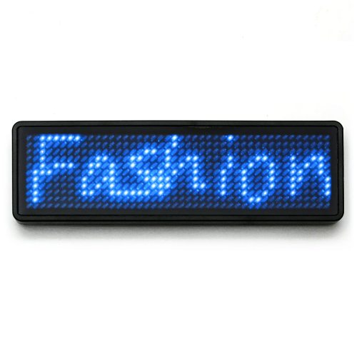 LED name tag Scrolling I App & USB programmable blue