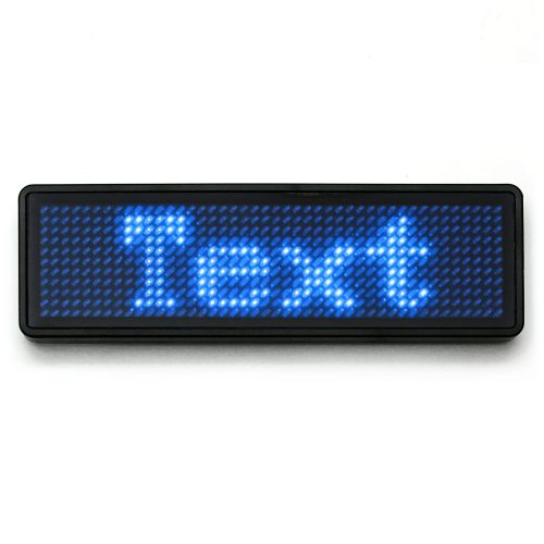 LED name tag Scrolling I App & USB programmable blue