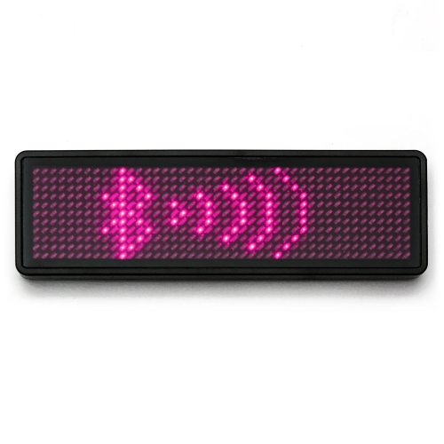 LED name tag Scrolling App & USB programmable pink