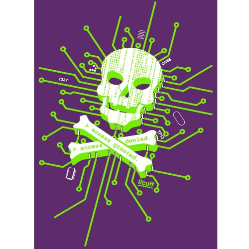 Frauen Hacker T-Shirt mit Totenkopf CPU CPU 1337 access denied access granted I Geekshirt Hackershirt Computerfreak Shirt Geschenkidee