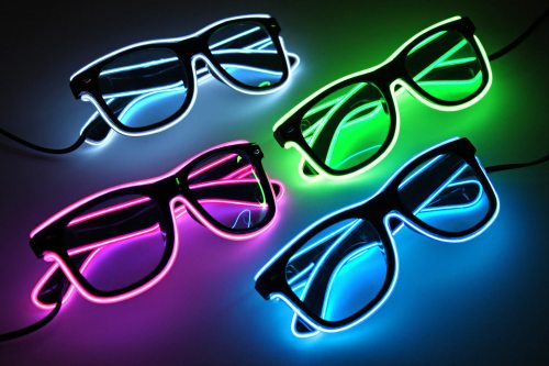 Soundsensitive LED-Brille transparent