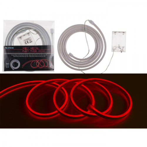 Neon light tube with LED lights up red, battery-operated I decorative light I party room