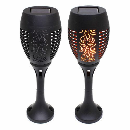 LED-Gartenfackel solarbetrieben mit Standfuß I 2 Stück Sparset Solar Leuchte Flackerfackel günstig kaufen I LED-Fashion Berlin