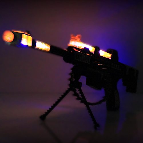 thumbnail image 2 of Mozlly Light Up Rotating Gun Toy With Tripod - Realistic Toy Rifle Guns That Make Noise, Flashing LEDs, Lights And Sound Toy Gun For Dress Up Military... 2 of 9